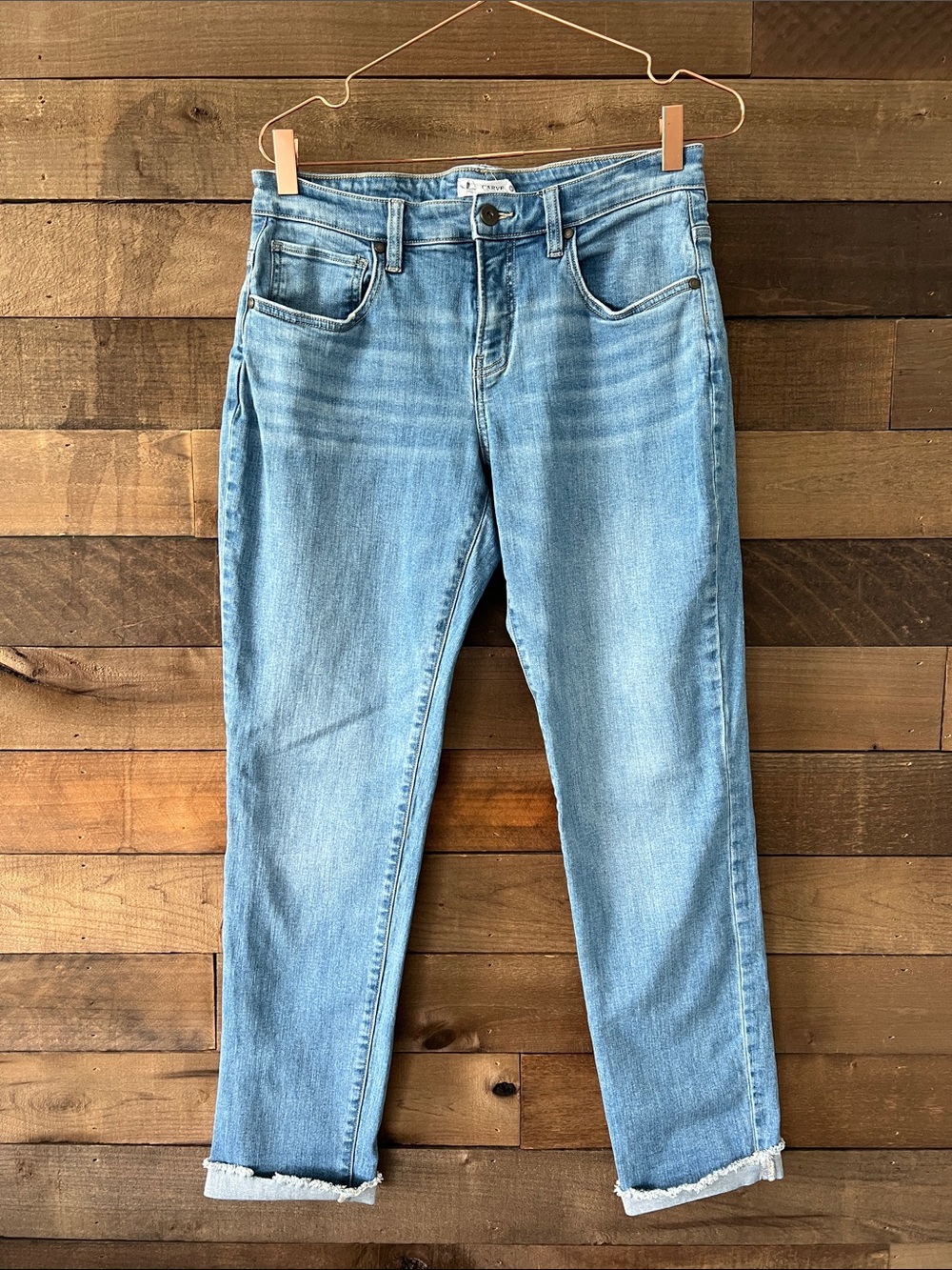 Carve Designs Women's Skinny Raw Hem Blue Denim Jeans Size 6